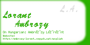 lorant ambrozy business card